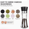 thumbnail image 3 of Salt and Pepper Grinder Set - Refillable Sea Salt & Peppercorn Stainless Steel Shakers - Salt and Pepper Mill, Tall Black, 3 of 5