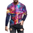 thumbnail image 2 of Amzcrzy Sudadera Para Hombre, Informal, Cuello Redondo, Manga Larga, Camiseta Estampada, Blusa, Multicolor, M, 2 of 5