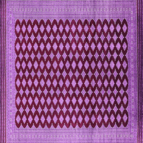 Ahgly Company Indoor Square Oriental Purple Industrial Area Rugs, 8' Square