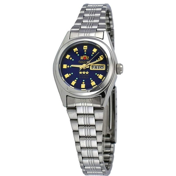 Orient FNQ1X003J Women's 3 Star Stainless Steel Blue Dial Day Date Automatic Watch