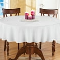thumbnail image 2 of Collections Etc 70 Inch Round Solid Colored Tablecloth, 100% Durable Polyester, White, 2 of 7