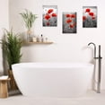 thumbnail image 5 of ZHONGYUTONG Red Poppies Canvas Wall Art 3 Piece Black White & Gray Poppy Flowers Picture Prints Elegant Rustic Artwork Bathroom Home Decor (16.00" x 24.00" x 3PCS), 5 of 7