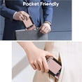 thumbnail image 5 of Compatible WIth Magsafe 2 in 1 Detachable iPhone 14 Plus Shockproof Rugged Wallet Phone Case with Card Holder,Magnetic PU Leather RFID Blocking Flip Kickstand Credit Slots,Rosegold, 5 of 8