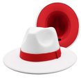 thumbnail image 1 of SAYOO Sombrero de lana de otoño neutro, sombrero de Fedora de doble cara de moda con cinta decorativa SAYOO moda, 1 of 8