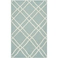 thumbnail image 2 of SAFAVIEH Dhurrie Skyler Geometric Diamonds Wool Area Rug, Light Blue/Ivory, 6' x 6' Square, 2 of 10