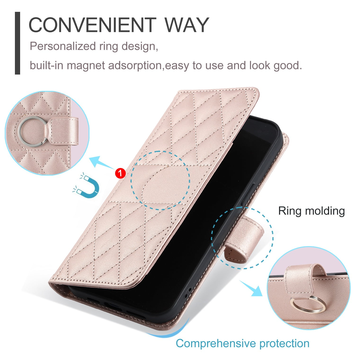 For Redmi A3 A3X Phone Case Wallet Case with Card Holder Magnetic For Redmi A3 A3X Leather Phone Cases