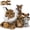 Lynx-Brown, variant on Tezituor 4Pcs Dinosaur Stuffed Animal 24.4'' Mommy Plush Triceratops with 3 Dinosaur Plush Toys