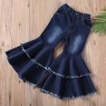 thumbnail image 2 of Jeans Évasés à Franges pour Bébé Fille 2-7 Ans Pantalon Large en Denim, 2 of 4