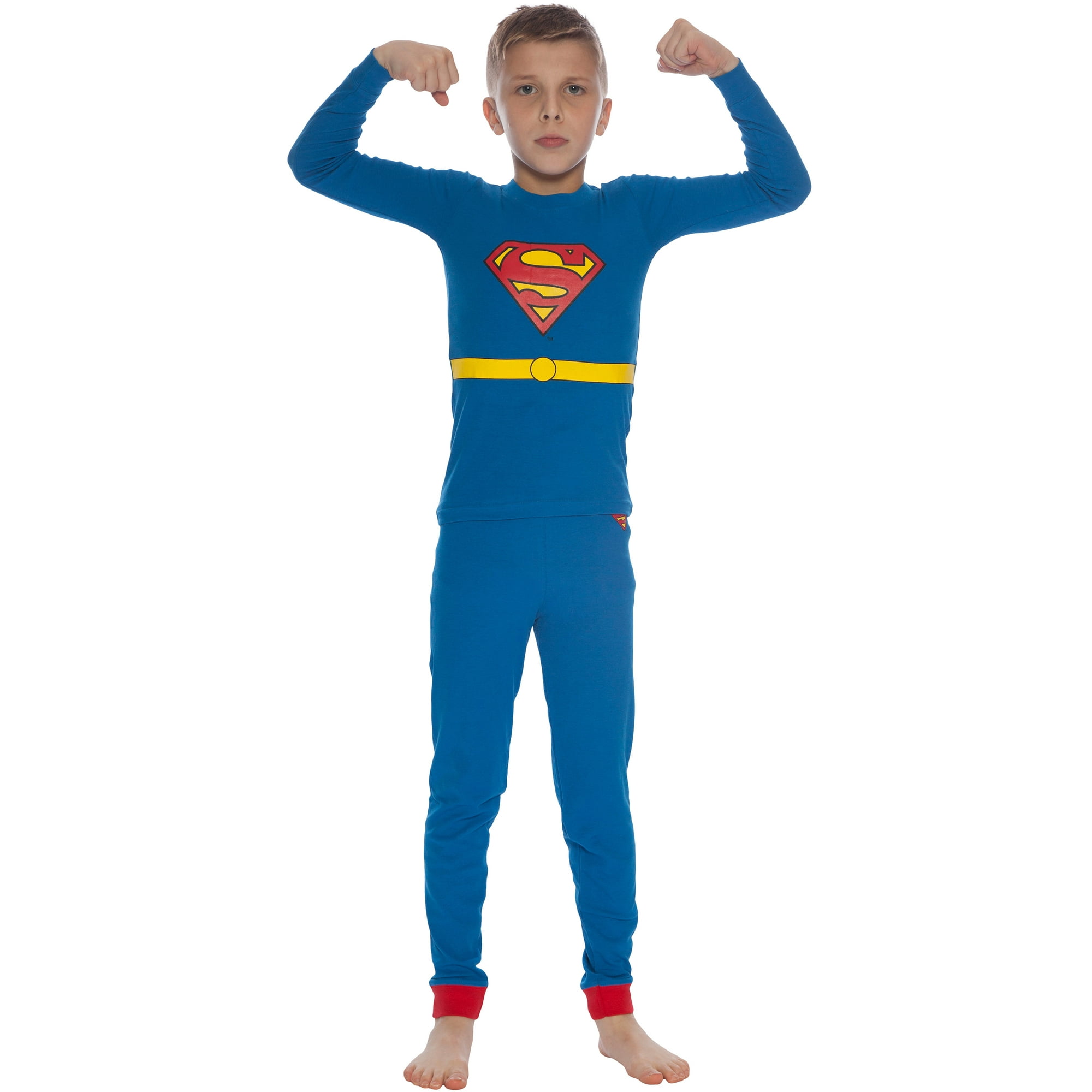 Intimo Dc Comics Boys Little Superman Costume Pajama Set Blue 6 Blue