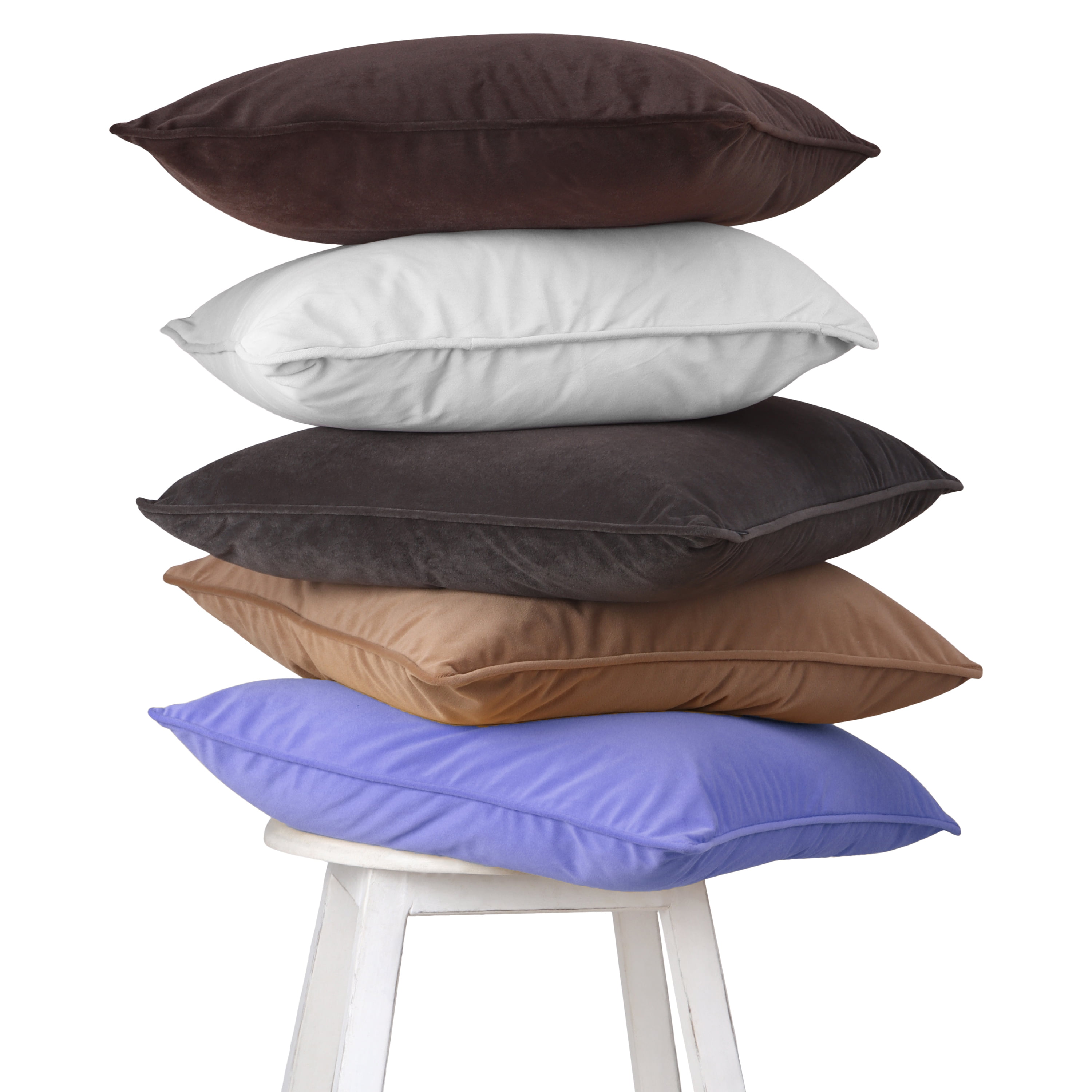 A1HC 20x20 Inch Square Decorative Velvet Throw Pillow Covers, Set of 2, Irish Coffee – Soft, Luxurious Cushion Covers for Sofa, Bed & Home Decor