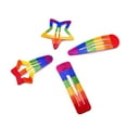 thumbnail image 3 of 6 Rainbow Pride Snap Clips, Pride Rainbow Hair Accessories, No Slip Metal Hair Clips, Hair Barrettes for PRIDE Month Parades, Party Costumes, Carnival and Celebrations, 3 of 5