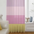 thumbnail image 6 of Colorful Stripe Sheer Curtains 84 Inches Long, Modern Pink Purple Yellow Vertical Striped Light Filering Curtains, Breathable Simi Curtain Privacy Drapes for Living Room Bedroom Window Treatment, 6 of 9