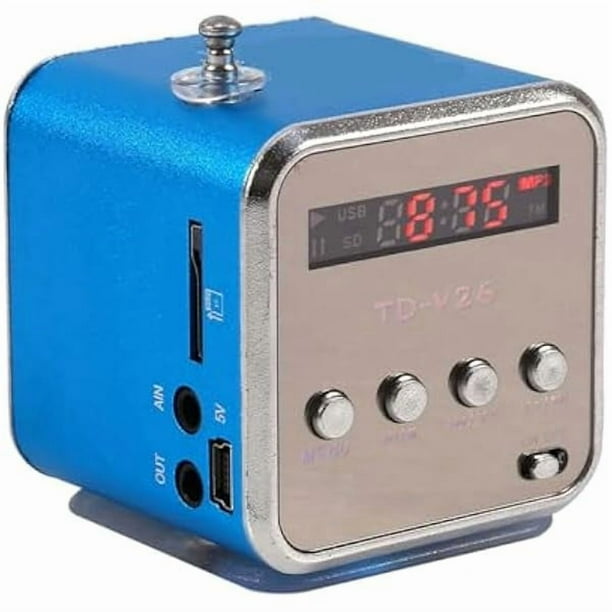wonima11 Music Player, Mini Speaker Music Player Portable FM Radio Stereo PC Digital Portable Music Player Support/TF and U Disk (Blue)