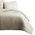 thumbnail image 4 of 3 Piece Crinkle Queen Size Coverlet Set with Vertical Stitching, Pink- Saltoro Sherpi, 4 of 5