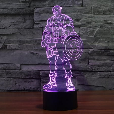 

Hero Captain America Illusion LED Lamp 3D Light Experience