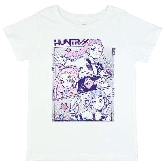 K-Pop Demon Hunters Shirt Girl's Huntrix Rumi Mira Zoey Short Sleeve Tee