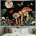 thumbnail image 2 of JRXY  Mushroom Tapestry Colorful Butterfly Tapestry Wall Hanging Moon and Star Black Wall Tapestry for Bedroom Aesthetic Green Plant Botanical Tapestry for Living Room College Dorm Decor Painting, 2 of 6