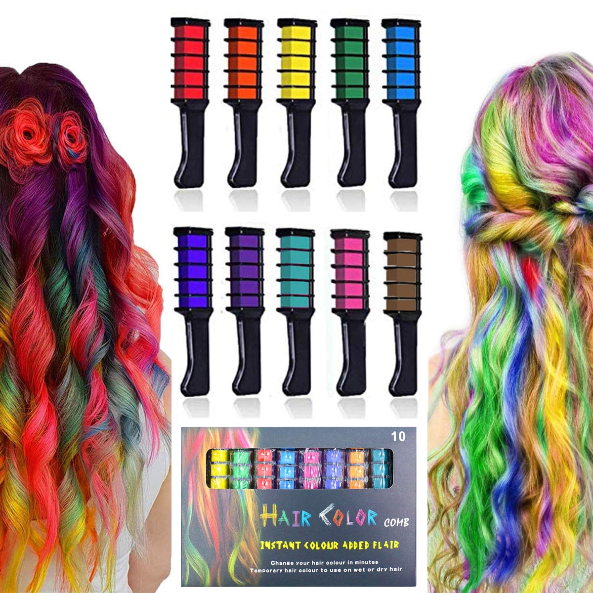 10 Color Hair Chalk for Girls Temporary Hair Color Dye for Kids,Washable  Hair Chalk Comb,Gifts for Girls Age 8-12,Best Creative Gifts for Children's  Day Christmas Halloween Cosplay Birthday Party New Year 