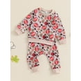 thumbnail image 5 of Aojekbee Baby 2Pcs Fall Outfits Long Sleeve Leaf Football Print Sweatshirt and Pants Set Toddler Clothes, 5 of 10