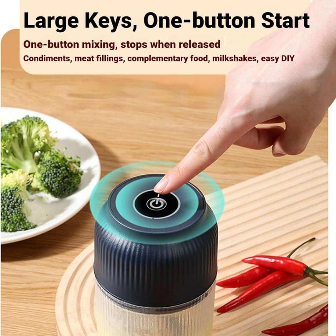 Household Electric Garlic Crusher, 350ML Portable Cordless Electric Garlic Chopper, Rechargeable Food Processor, Vegetable Chopper Blenderfor Ginger Chili Onion Fruit Meat (White*1)
