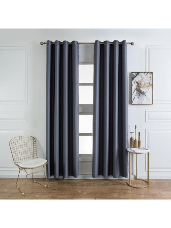 Thick Thermal Insulated Blackout Eyelet Curtains With Ring Top Pair Tie Backs 