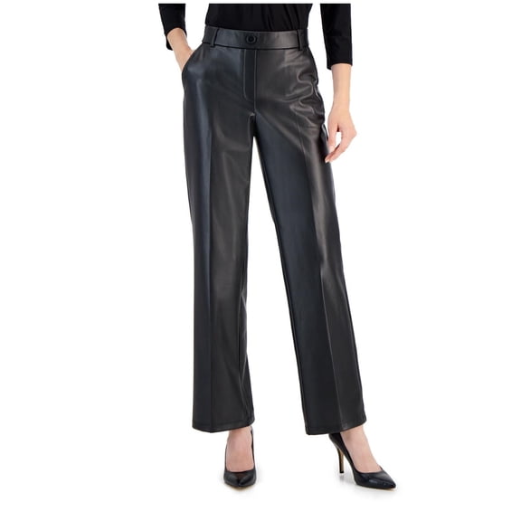 Kasper Womens Pull on Casual Trouser Pants, Black, Petite, PXL