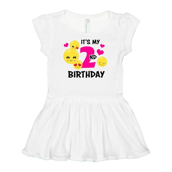 Inktastic Its My 2nd Birthday with Emojis Girls Baby Dress