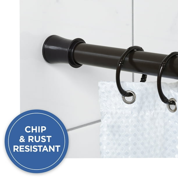 Mainstays Easy Hang Shower Curtain Tension Rod Adjustable 44 72 Oil Rubbed Bronze Com Mainstays Easy Hang Shower Curtain, How To Adjust A Shower Curtain Tension Rod