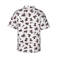 thumbnail image 3 of Uemuo Poodle Dog Printed Regular Fit Short Sleeve Casual Hawaiian Shirt for Men,Aloha shirt,Tropical shirt,Floral print shirt,Vacation Beach shirt-X-Large, 3 of 9