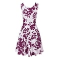 thumbnail image 4 of Kcodviy Robe d'Été Ample Sans Manches Ligne A Courte Imprimée Décontractée Robes d'Été pour Adolescentes Robe d'Été Col en U Robes pour Femmes Longueur Midi Robe pour Femme, 4 of 5