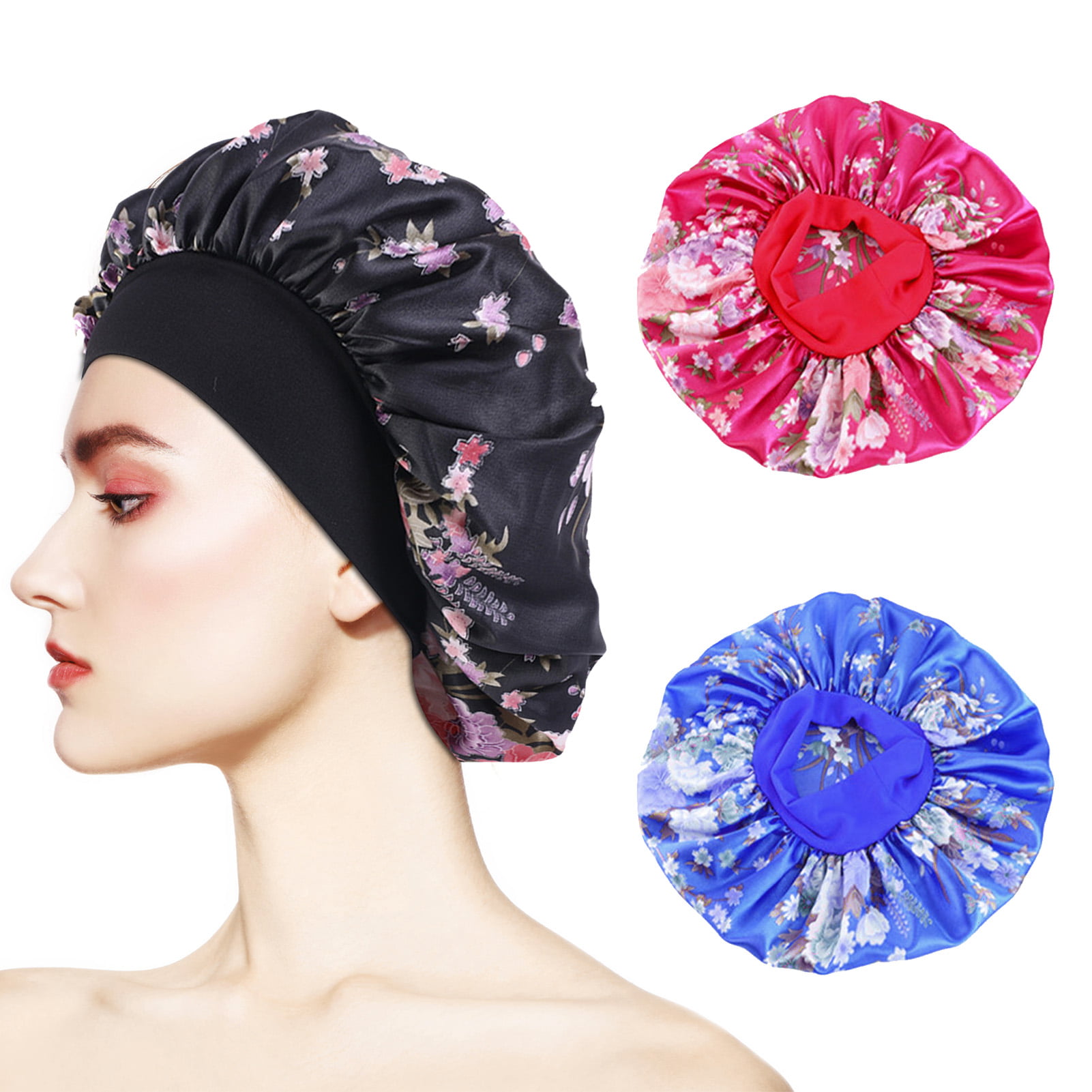Satin Bonnet With Elastic Band For Curly Hair - Soft And