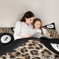 thumbnail image 4 of Castle Fairy Leopard Print Billiards Twin Comforter Sets 2pcs, Vintage Sport Theme Bedding Set, Brown Black White,Black Reversible,1 Comforter and 1 Pillowcase, 4 of 6