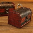 thumbnail image 5 of Visland Vintage Wooden Treasure Chest,Multi-function Embossed Jewelry Box Treasure Box Vintage Jewelry Storage decorative box，Jewelry Organizer Trinket Keepsake Chest Pack, 5 of 8