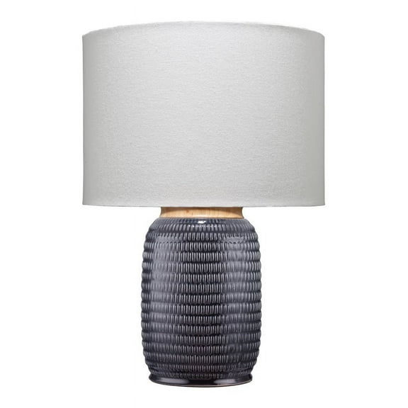 Eden Home Ceramic Table Lamp with Linen Shade in White