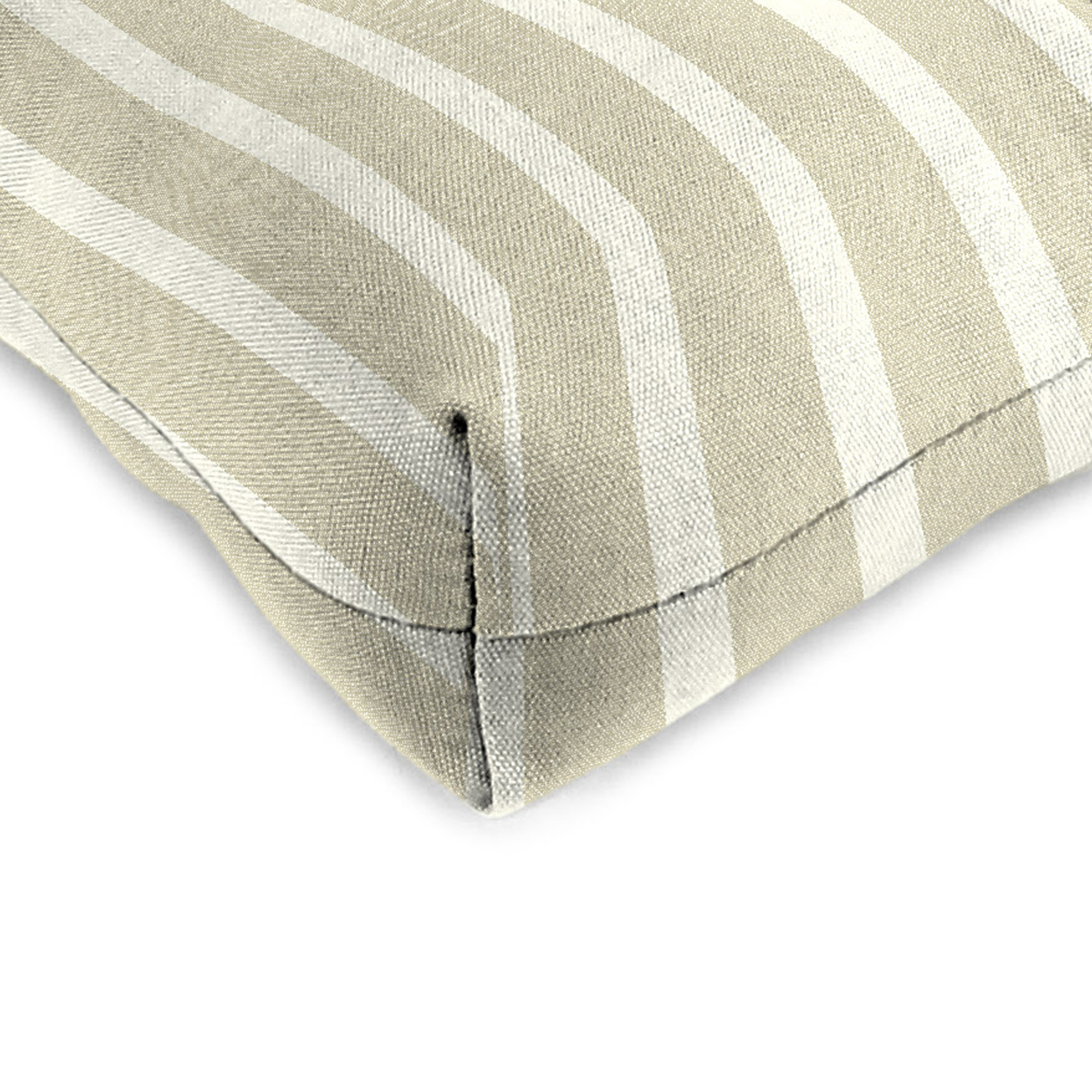 Jordan Manufacturing Sunbrella 18" x 18" Shore Linen Natural Stripe Square Tufted Contoured Outdoor Wicker Seat Cushion (2 Pack)