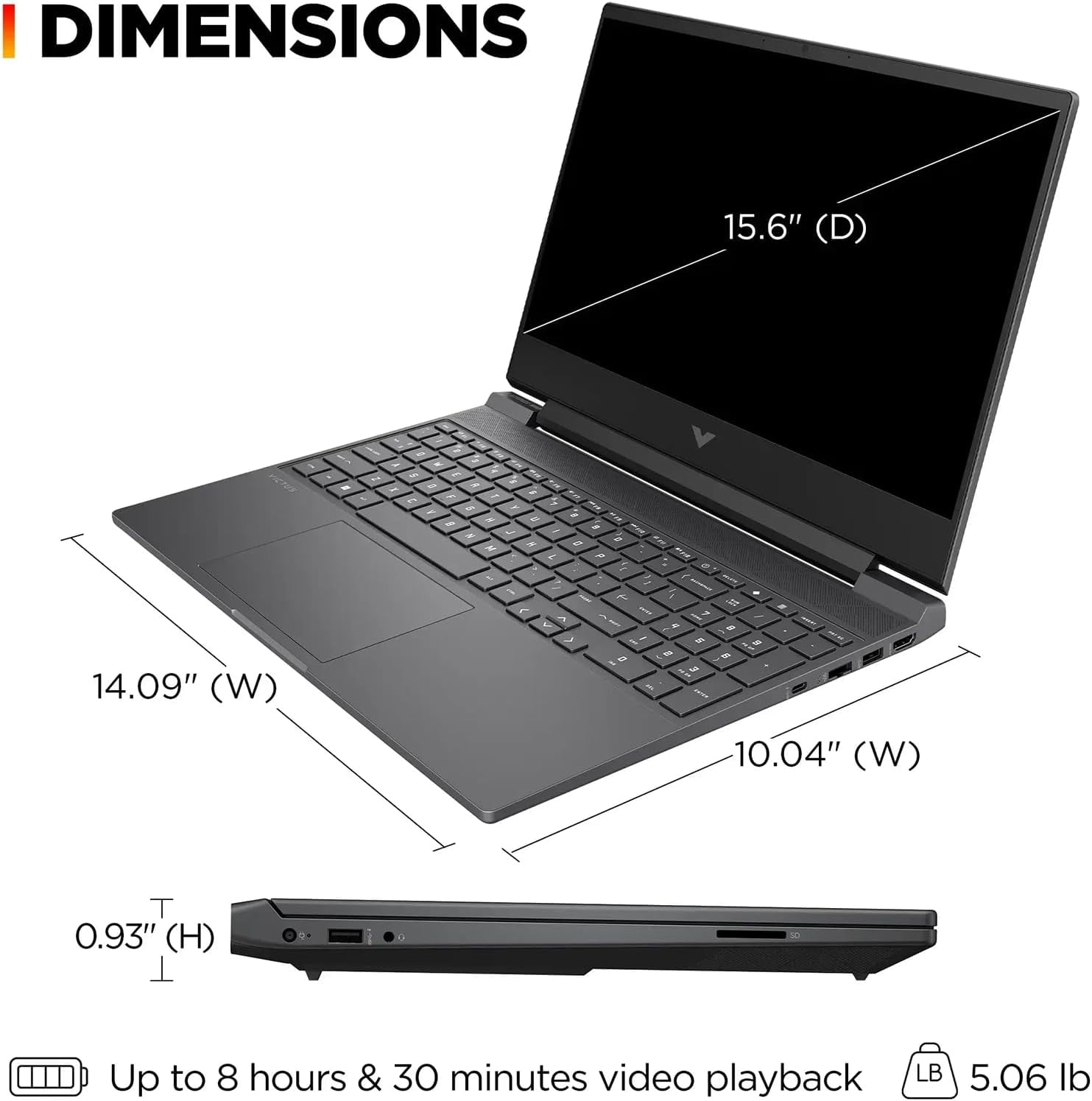 HP Victus 15.6 Inch Gaming Laptop, 15.6" FHD IPS 144Hz Laptop Computer, Intel Core i5-13420H, NVIDIA GeForce RTX 4050, 16GB RAM, 512GB SSD, Backlit KB, WiFi 6, Windows 11 Pro - Mica Silver