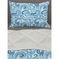 thumbnail image 3 of Nautical Comforter & Sham Bedding Set, Abstract Pattern of Sea Waves Blue Toned Curved Stripes Composition, 3 pcs Duvet Set Microfiber Filling Quilt, 5 Sizes, Pale Blue White Blue, by Ambesonne, 3 of 4
