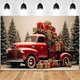 thumbnail image 3 of Fondo de Navidad, tela para Año Nuevo, camión rojo vintage para niños, estudio fotográfico, tela para fotografía, J, 3 of 8
