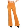 thumbnail image 3 of Angry Rabbit Women's Juniors Mid Waist Stretchy Premium Corduroy Flares (29, Goldenrod), 3 of 4