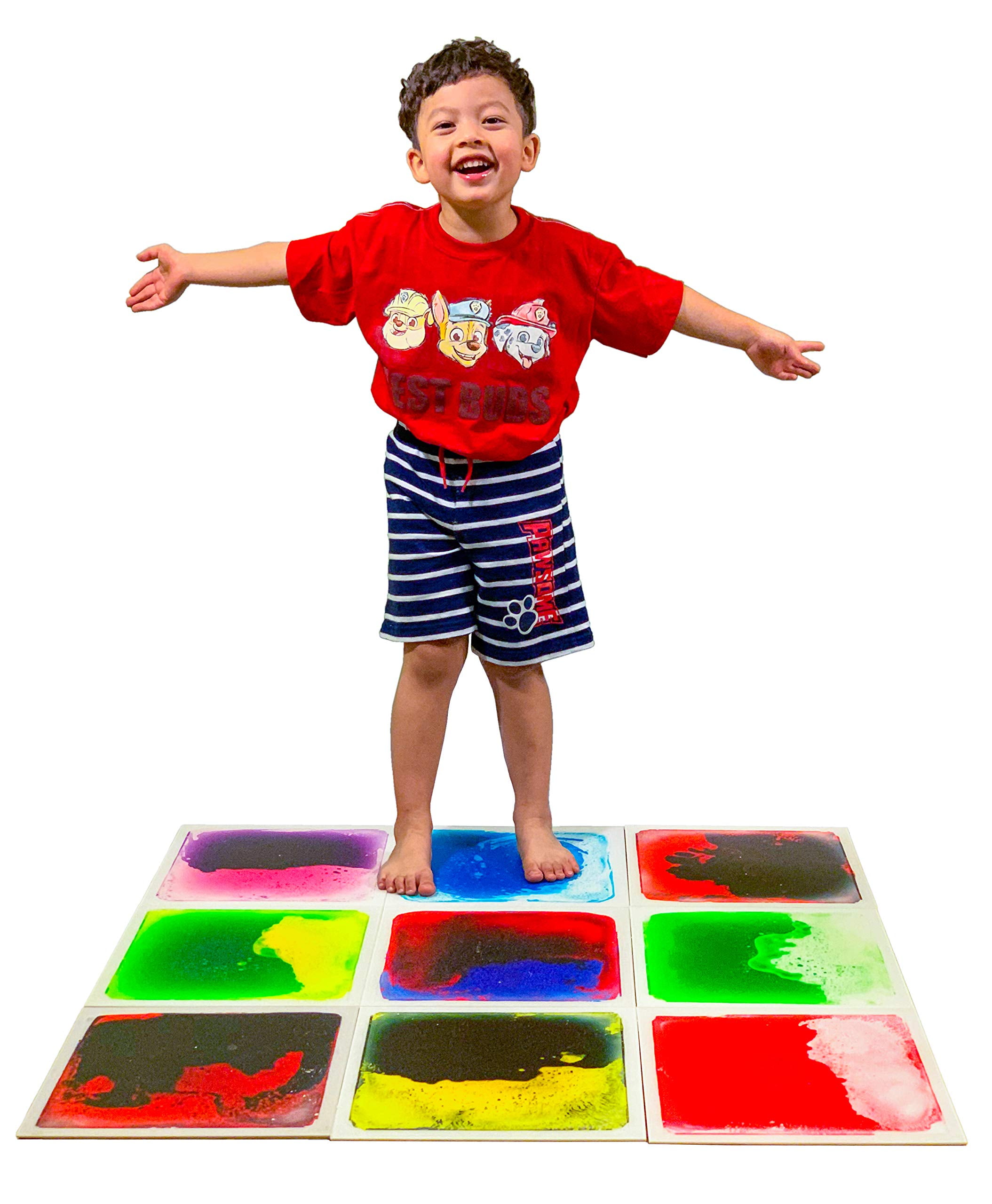 Art3d 12 in. x 12 in. 9color Exercise Mat Liquid Encased Floor Playmat