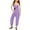 Purple, variant on WERYOUNG Child Girls Summer Print V-Neck Sleeveless Romper Loose Fit Casual Jumpsuit With Pockets For Teens Kids Juniors Lightweight And Comfortable Cozy