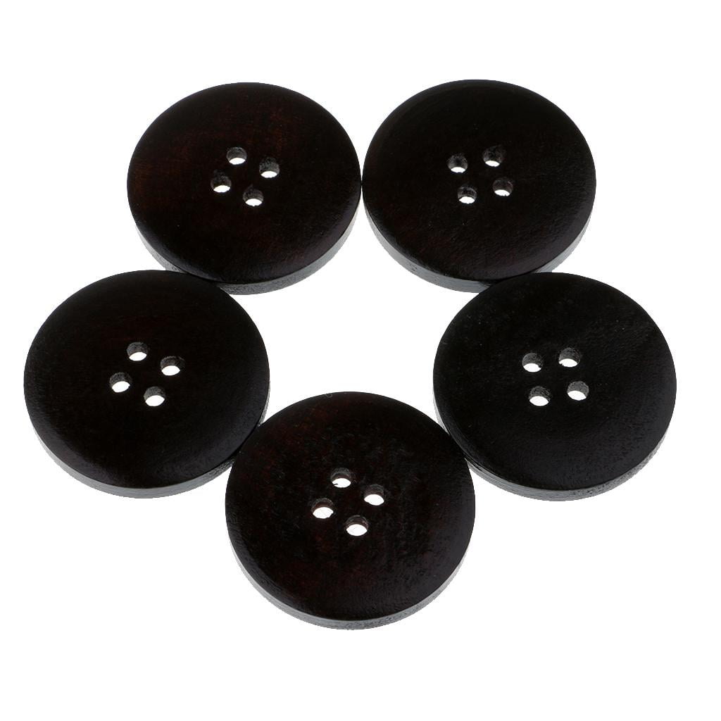 GUOOL 8-17pack 20pcs Round 4 Holes Wood Wooden Buttons for DIY Sewing 17 Pcs