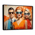 thumbnail image 2 of Designart "Retro Portraits Mid Century Orange Nostalgia II" Fashion Floater Framed Canvas Wall Art, 2 of 7