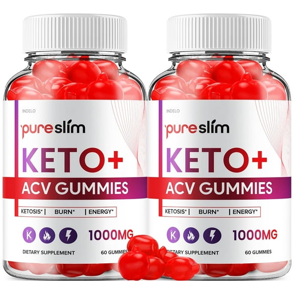 (2 Pack) Pure Slim Keto   ACV Gummies - Pure Slim Keto ACV Gummies Advanced Weight Loss, Maximum Strength Supplement (120 Gummies)