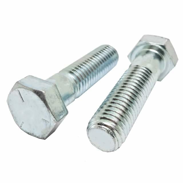 1-8 x Hex Head Cap Screws, Steel Grade 5, Zinc Plating (Quantity: 25 pcs)  Coarse Thread UNC, Partially Threaded, Inch, Thread Inch