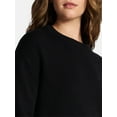 thumbnail image 5 of Time and Tru Women's Pullover Crewneck Sweater with Long Sleeves, Sizes XS-XXXL, 5 of 6