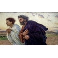 thumbnail image 2 of Burnand, Eugene 14x10 Gold Ornate Wood Framed with Double Matting Museum Art Print Titled - Disciples Peter and John Rushing To The Sepulcherthe Morning of The Resurrection, 2 of 4