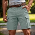 thumbnail image 3 of Cargo Shorts for Men 7 inch Inseam Lightweight Summer Workout Hiking Shorts Pull On Baggy Casual Outdoor Work Short,Light Gray,S, 3 of 10