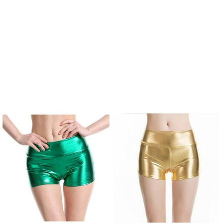 Wijhcboe 2 Pack Women Women s Shorts with Pockets Cotton Solid Bare Imitation Leather Short Sleeve Shirts for Women Lingerie Pants Sexy Slim Women s Shorts Casual Summer Short Shorts Women Two Piece