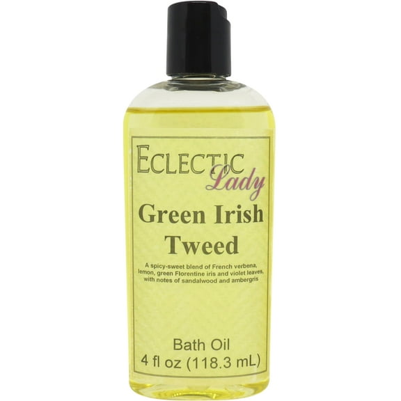Green Irish Tweed Bath Oil - Scented Body Oil - Relaxing & Moisturizing Bathing Oil - Fragrance Body Oil For Dry & Rough Sensitive Skin - 4 oz